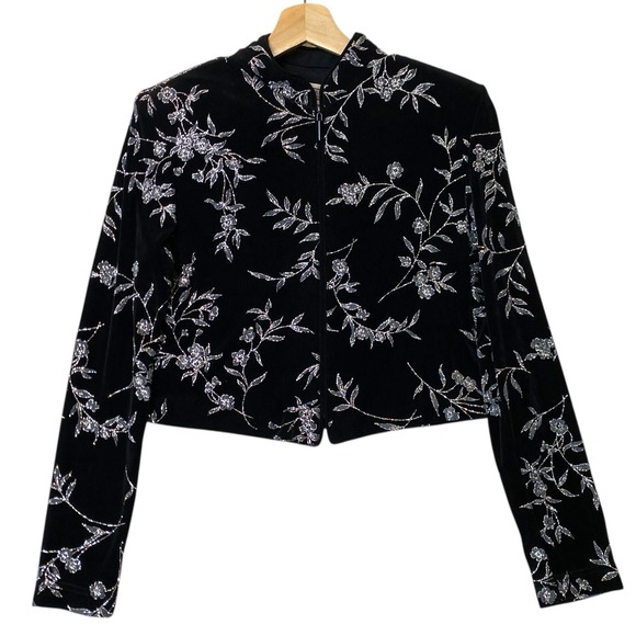 Vintage Jessica Howard Shimmering Cropped Jacket 8 Glam Luxe Dressy Formal Wear - Picture 3 of 8